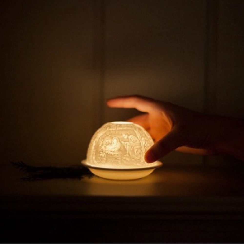 French Nativity Votive with Tealight (NEW)